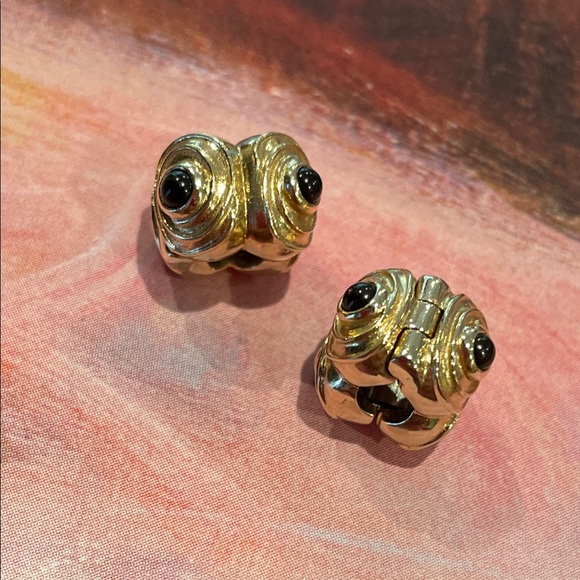Rare Pandora Hypnotize 14k and Onyx clips - Picture 2 of 4